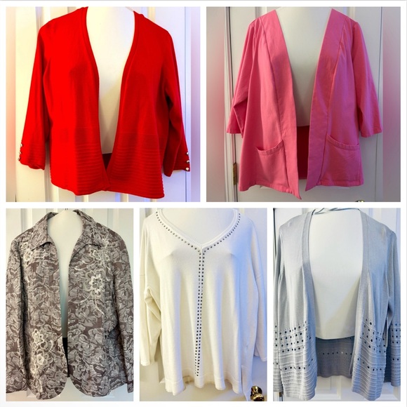 Liz Claiborne & More 5-pc. Bundle Cardigans Sweaters Blazers EUC Retail = $275